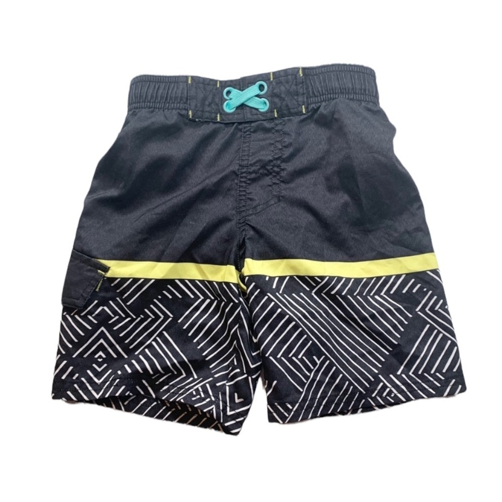 Cat & Jack Swim Trunks Black and Yellow Boys XS